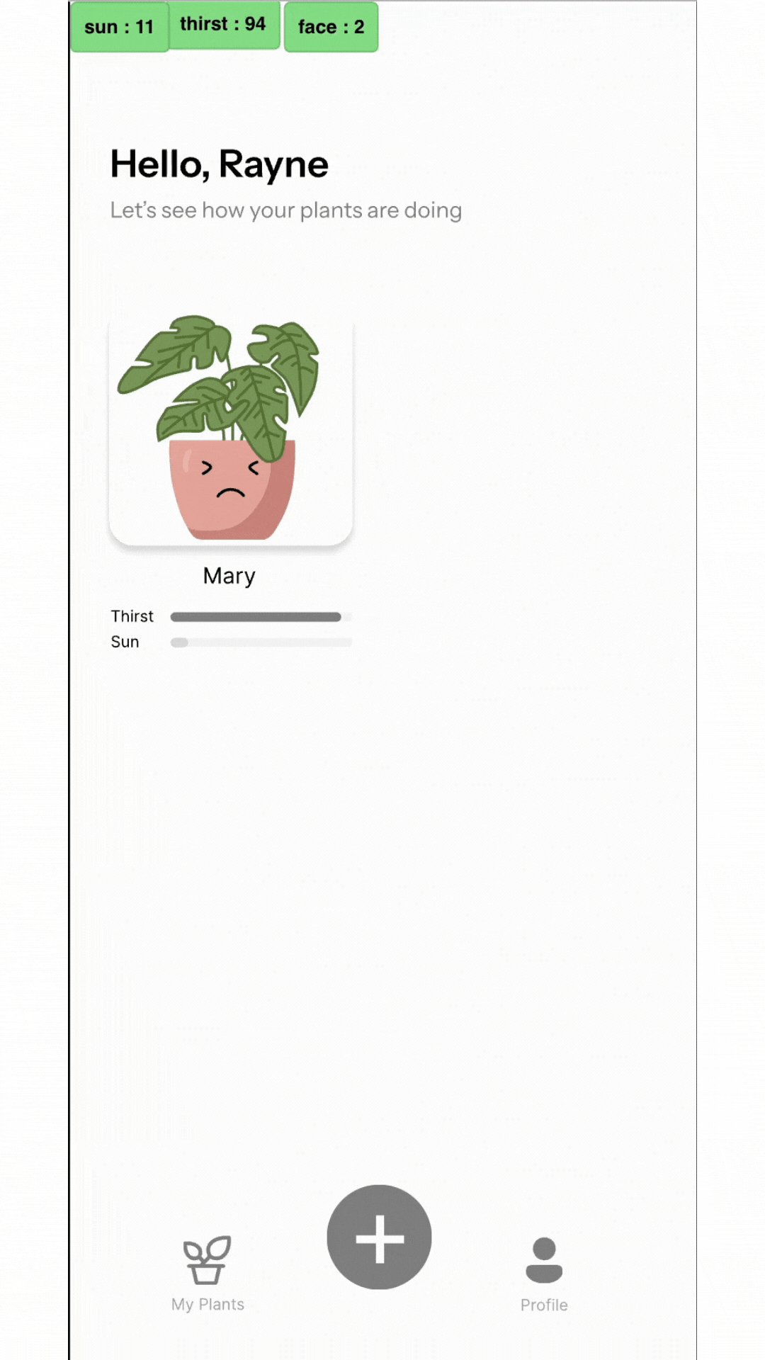 The current functionality of my prototype with the Arduino data