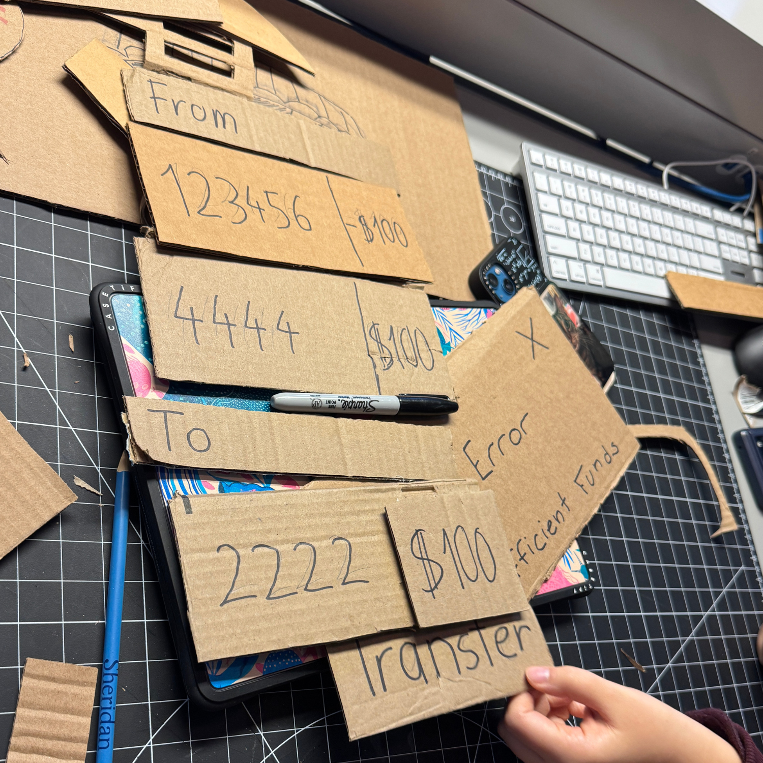 This was what our transfer money screen looked like before we shortened it and made it easier to hold. 